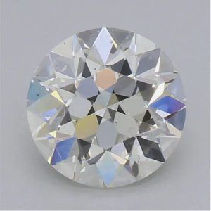 August Vintage European round moissanite earrings 14kt white gold, 2.68 t.w. 7mm
